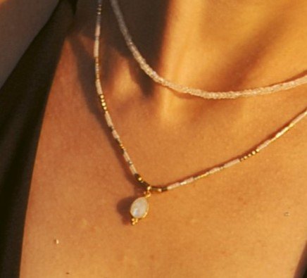 Beads Necklace - Moonstone
