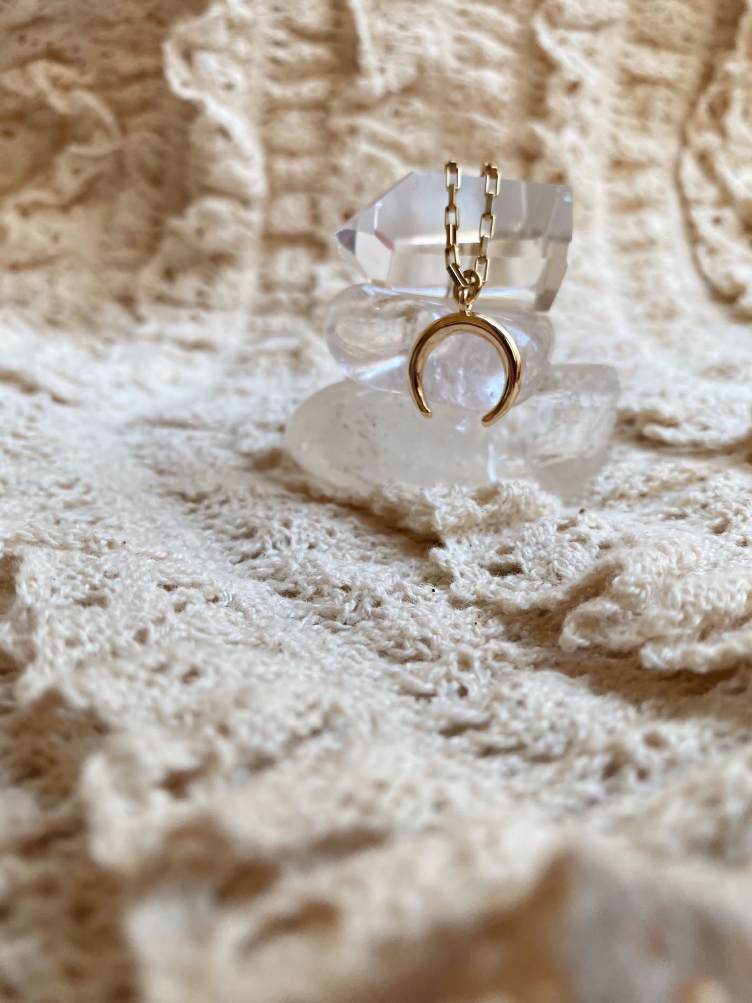 Gold-Plated Chain with Moon Charm