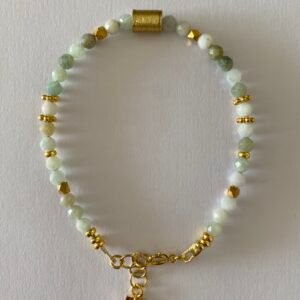 Hand-Crafted Jade & Moon Stone Bracelet