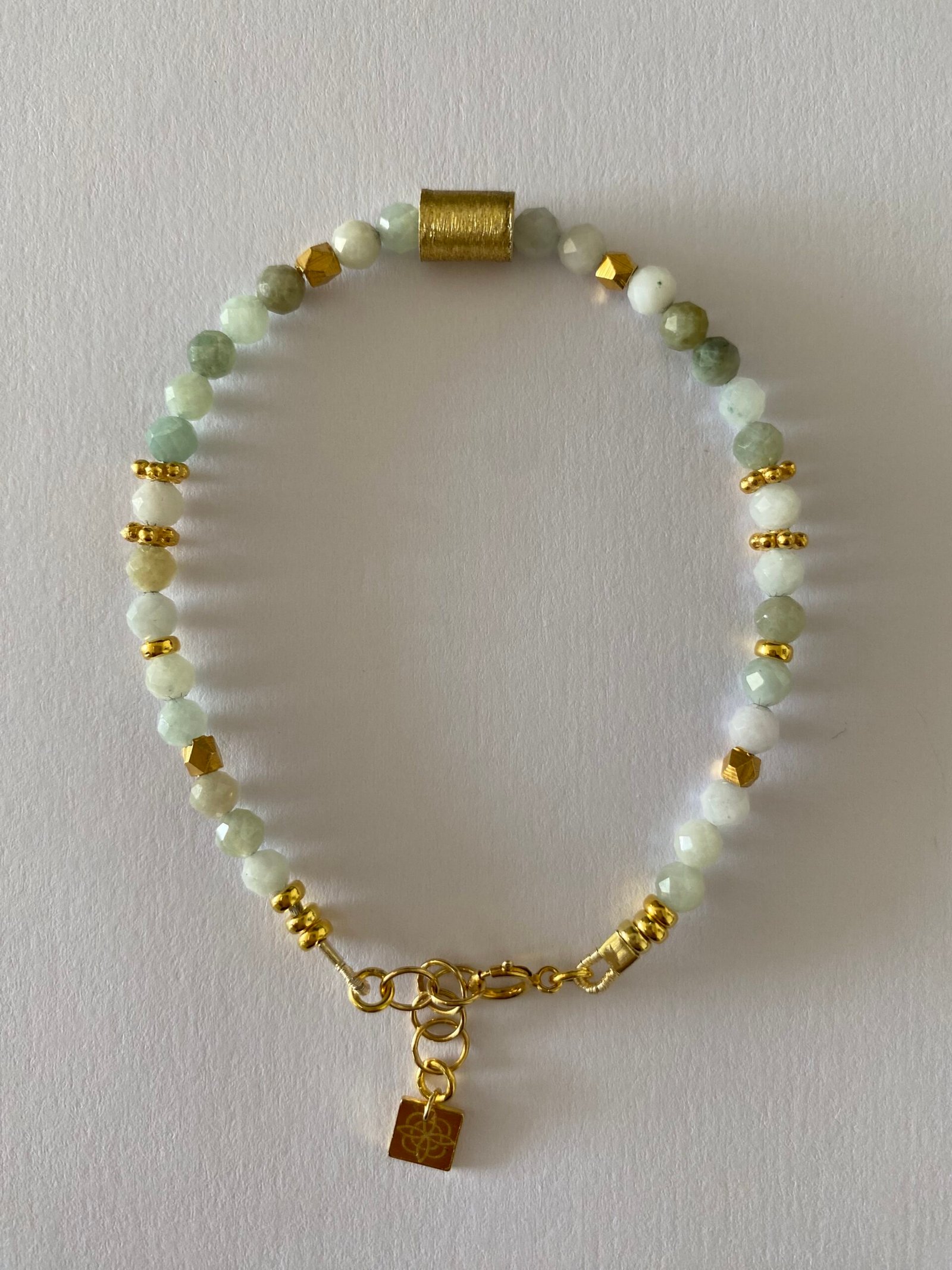 Hand-Crafted Jade & Moon Stone Bracelet