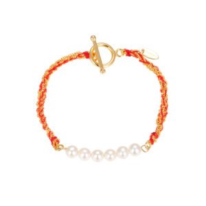 Hand-crafted Silver and Silk Bracelet