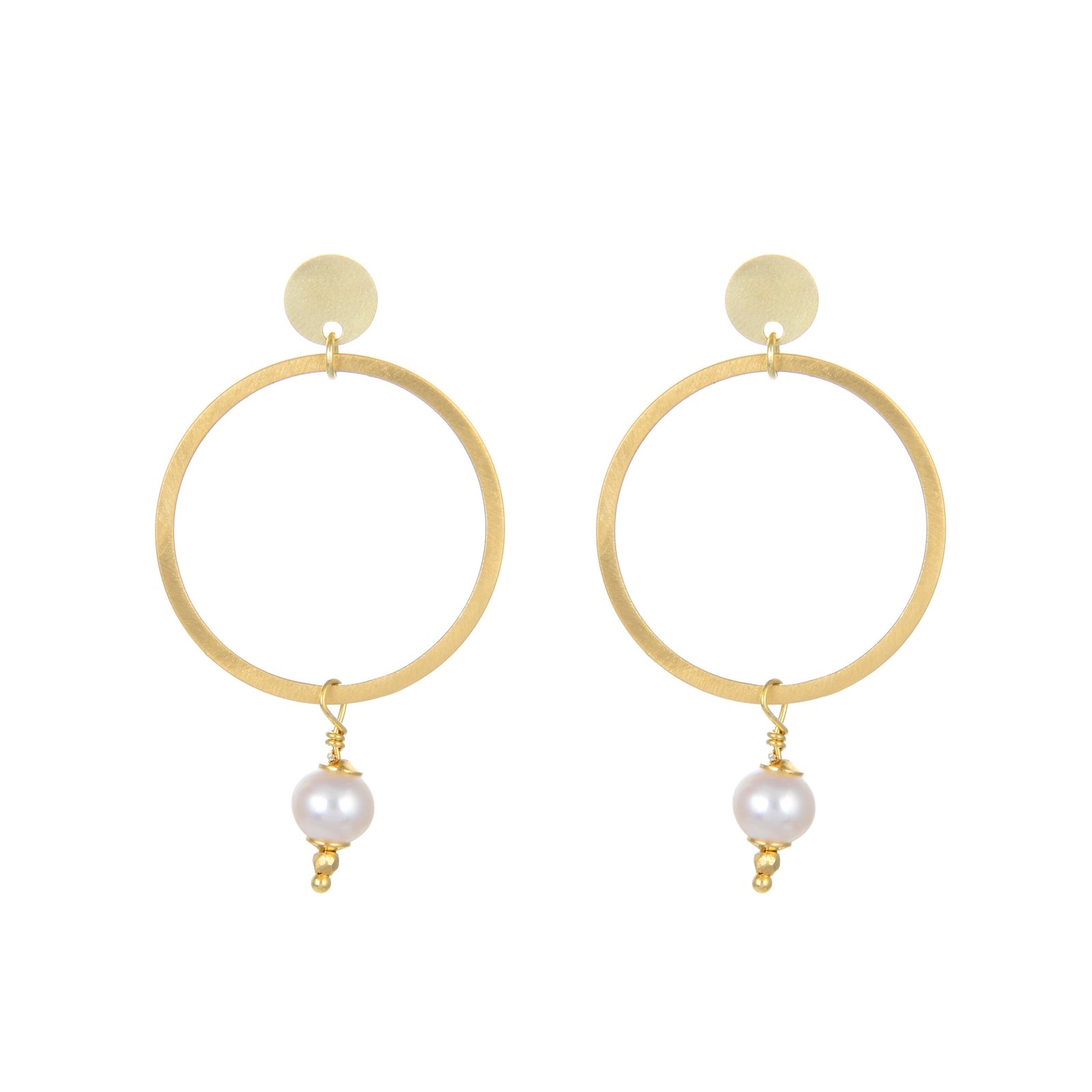 Handcrafted Silver Gold-Filled Pearl Earrings