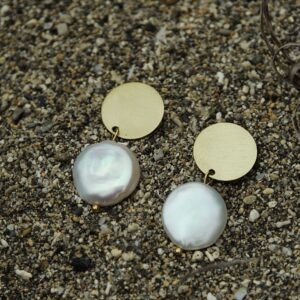 Silver Earrings with Keshi pearls