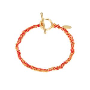 Hand-Braided Silver and Gold Plated Bracelet